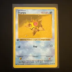 Pokemon Staryu 65/102 1st Edition Shadowless Base Set Card Unplayed Near Mint - Image 1