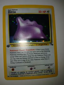1999 Pokemon WOTC TCG Fossil 1st Edition #3 Ditto Holo - Image 2