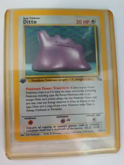 1999 Pokemon WOTC TCG Fossil 1st Edition #3 Ditto Holo - Image 4
