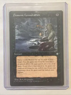 MTG Magic the Gathering Card Demonic Consultation Ice Age LP - Image 1