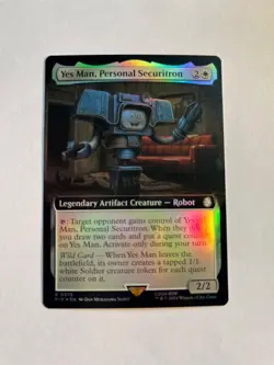 Yes Man, Personal Securitron NM (Extended Art) Universes Beyond Fallout Foil MTG - Image 1