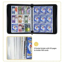 Card Binder for Pokemon Cards Holder Fits 900 Cards w/ 50 Removable Sleeves TCG - Image 5
