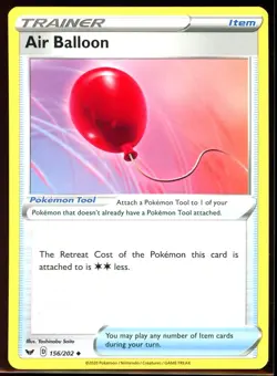 2020 Sword & Shield Air Balloon #156 Non Holo Pokemon Card - Image 3