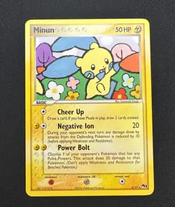Minun 4/17 non holo, Pop Series 3 Set, Pokémon Card LP - Image 1