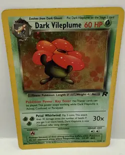 Dark Vileplume Holo Rare 13/82 NM Team Rocket Set WOTC 1999 TCG Pokémon Card - Image 3