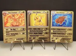 5 Thicc Sets Charizard Pikachu & Blastoise Collectible Metal Card Sets 4 WORD885 - Image 1