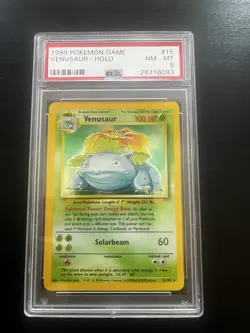 PSA 8 VENUSAUR Base Set Holo Rare Pokemon Card #15 NM-MT CLEAN LOOK! - Image 1