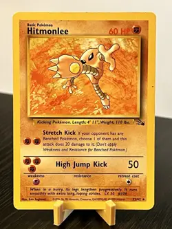 Hitmonlee 22/62 🥷Non Holo Rare- Lightly Played- Fossil - Vintage Pokémon Card - Image 1