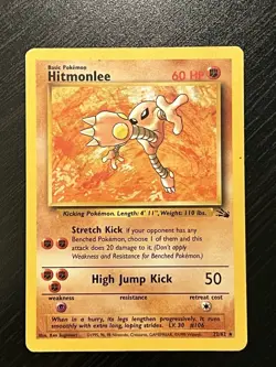 Hitmonlee 22/62 🥷Non Holo Rare- Lightly Played- Fossil - Vintage Pokémon Card - Image 4