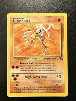 Hitmonlee 22/62 🥷Non Holo Rare- Lightly Played- Fossil - Vintage Pokémon Card - Image 8