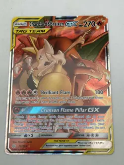 Charizard & Braixen GX - 22/236 - Pokemon Cosmic Eclipse Sun & Moon Card NM - Image 1