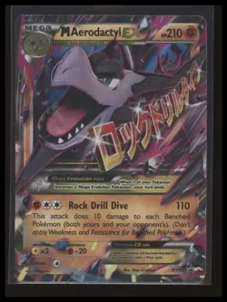 Mega M Aerodactyl EX Pokemon Card Holo Ultra Rare XY98 Black Star Promo - Image 1