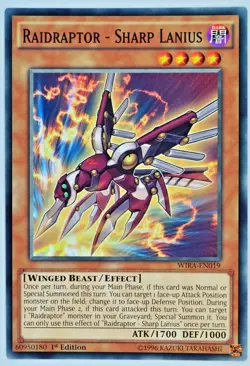 Yugioh Raidraptor - Sharp Lanius WIRA-EN019 Common 1st Edition - Image 1