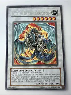 Yu-Gi-Oh! TCG Iron Chain Dragon CSOC-EN040 Crossroads of Chaos Unlimited Rare - Image 1