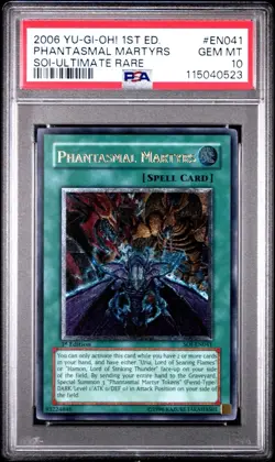 2006 Yu-Gi-Oh! Phantasmal Martyrs Shadows Of Infinity SOI 1st Edition UTR PSA 10 - Image 1