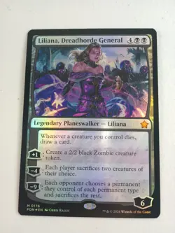 MTG Liliana, Dreadhorde General Foundations Foil Magic Planeswalker NM - Image 1