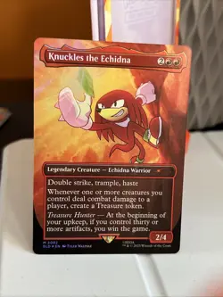 IN HAND - Knuckles the Echidna âœ¨RAINBOW FOILâœ¨ Secret Lair x Sonic - Magic MTG - Image 1