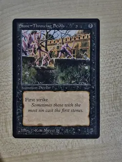 MTG Stone-- Throwing Devils Arabian Nights LP+/NM- Magic the Gathering - Image 1