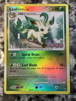 PokÃ©mon Leafeon Stamped Reverse Holo 24/100 Platinum Promo Card - Image 1