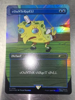 MTG Secret Lair x Spongebob Squarepants - cOuNTeRspELl (#7010) - Rainbow Foil NM - Image 1
