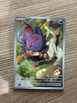 2023-25 Pokemon SV Black Star Promos SVP EN N's Zorua Pokemon Center Stamp #189b - Image 1