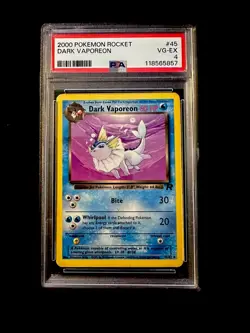 Dark Vaporeon 2000 Pokemon Rocket VG-EX #45 PSA 4 - Image 1