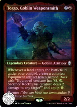 MTG Toggo, Goblin Weaponsmith (Etched) (576) | NM Foil | Commander Legends (CMR) - Image 1