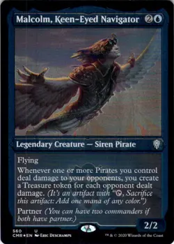 MTG Malcolm, Keen-Eyed Navigator (Etched) (560) | NM Foil | Commander Legends - Image 2