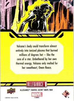 VOLCANA #68 BASE Upper Deck Marvel Allegiance Secret Wars COLLECTIBLE CARD - Image 2