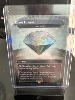 MTG Sonic x Secret Lair Chaos Emerald (Lotus Petal) White 7037 Mythic Foil - NM - Image 1