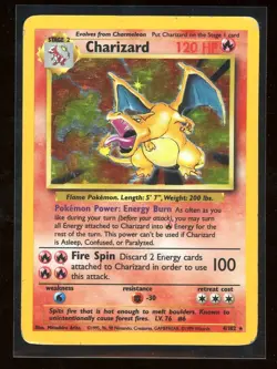 1999 Pokemon Game Base Set Charizard 4/102 Holo Foil WOTC Unlimited - Image 1