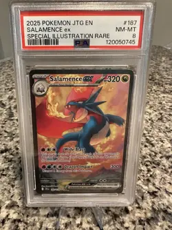 2025 POKEMON JTG EN-JOURNEY TOGETHER #187 SALAMENCE EX PSA 8 - Image 1