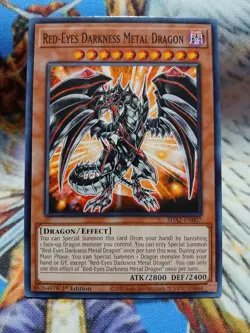 Yugioh Red-Eyes Darkness Metal Dragon Common SDAZ-EN007 1st Ed Near Mint - Image 1