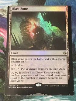 MTG NFC "miscut" War of the Spark Foil Blast Zone #1 - Image 1