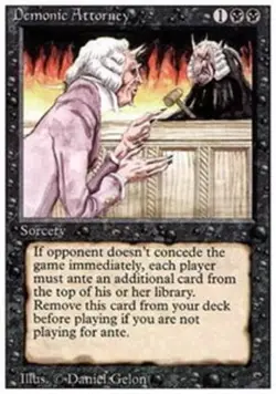 Damaged, English MTG Regular Demonic Attorney 3rd Edition Magic the Gathering - Image 2