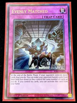 Evenly Matched Ultimate Rare 1st Edition Mint Yu-Gi-Oh! Card [RA01-EN074] - Image 3