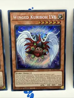 Yu-Gi-Oh! Winged Kuriboh LV6 x3 BLTR-EN001 Secret Rare 1st Edition NM/M GEM - Image 4