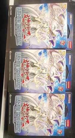 3x Blue-Eyes White Destiny Structure Deck Sealed YuGiOh Euro print - Image 1