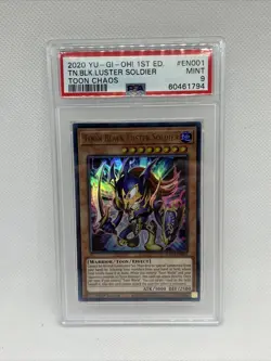 2020 Yu-Gi-Oh! TOON CHAOS 1st Edition #EN001 Toon Black Luster Soldier PSA 9 - Image 3