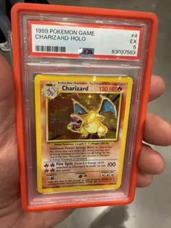 1999 Pokemon Base Set Unlimited #4 Charizard Holo Card PSA 5 - Image 1