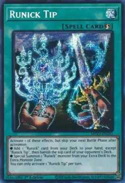 Yugioh! Runick Tip - MP23-EN241 - Prismatic Secret Rare - 1st Edition Near Mint, - Image 2