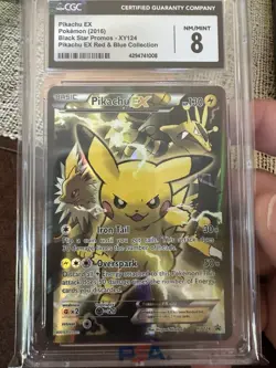 PokÃ©mon Pikachu EX Full Art XY124 Promo Card 2016 CGC 8 - Image 4