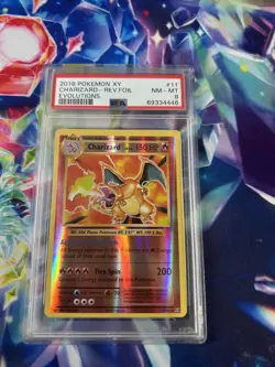 2016 POKEMON XY EVOLUTIONS #11 CHARIZARD-REVERSE FOIL PSA 8 - Image 1