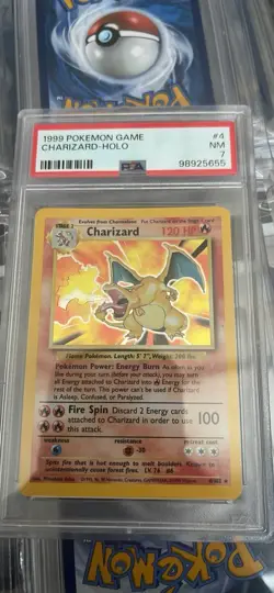 Pokemon TCG Charizard Holo Rare Base Set Unlimited 4/102 WOTC PSA 7 NM - Image 1
