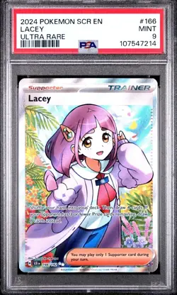 2024 POKEMON SV STELLAR CROWN - SCR EN #166/142 LACEY ULTRA RARE PSA 9 - Image 1