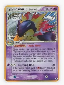 Pokemon TCG Typhlosion Card 12/101 Delta Species EX Dragon Frontiers MP - Image 2