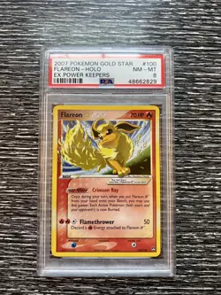 Pokemon Card Flareon Gold Star 100/108 EX Power Keepers PSA 8 - Image 3