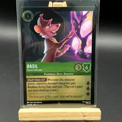 Basil 93/204 Disney Lorcana Archazias Island Rare Near Mint Foil Card - Image 4