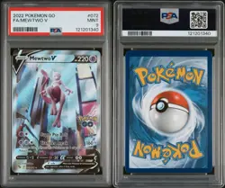 PSA 9 Mint 2022 Pokemon Go 072/078 Mewtwo V Alternate Alt Art Card - Image 1