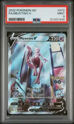 PSA 9 Mint 2022 Pokemon Go 072/078 Mewtwo V Alternate Alt Art Card - Image 2